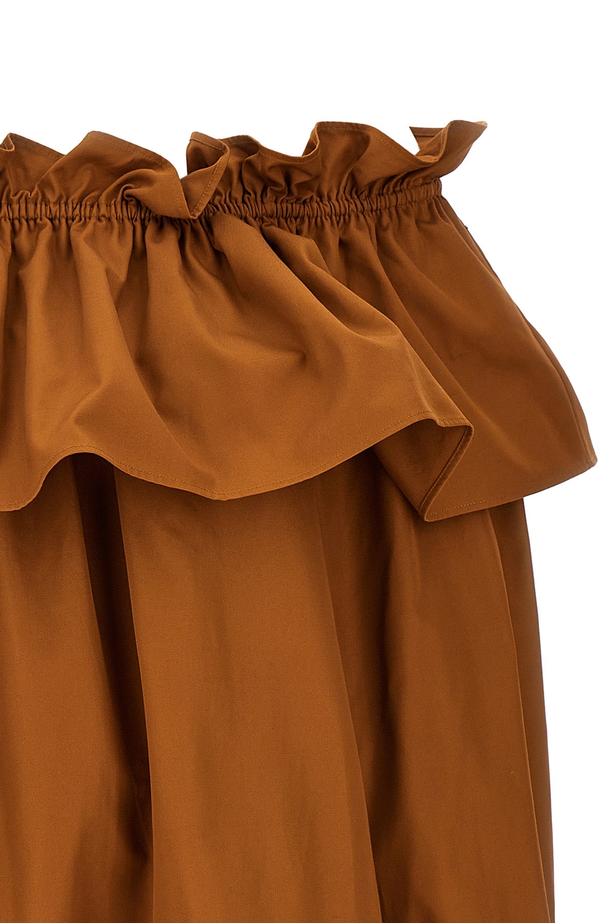 off-the-shoulder cotton twill mini dress