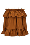 off-the-shoulder cotton twill mini dress