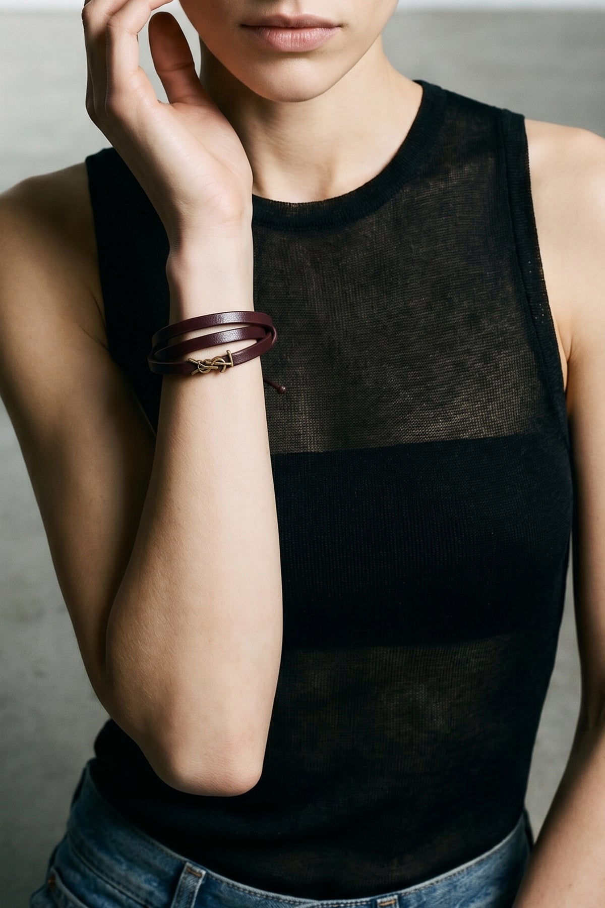 multiturn leather bracelet