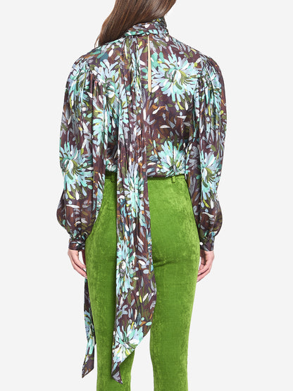 GUCCI 40 printed silk twill shirt