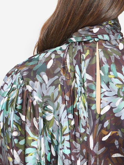 GUCCI 40 printed silk twill shirt