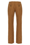 garment-dyed pants in cotton yarns