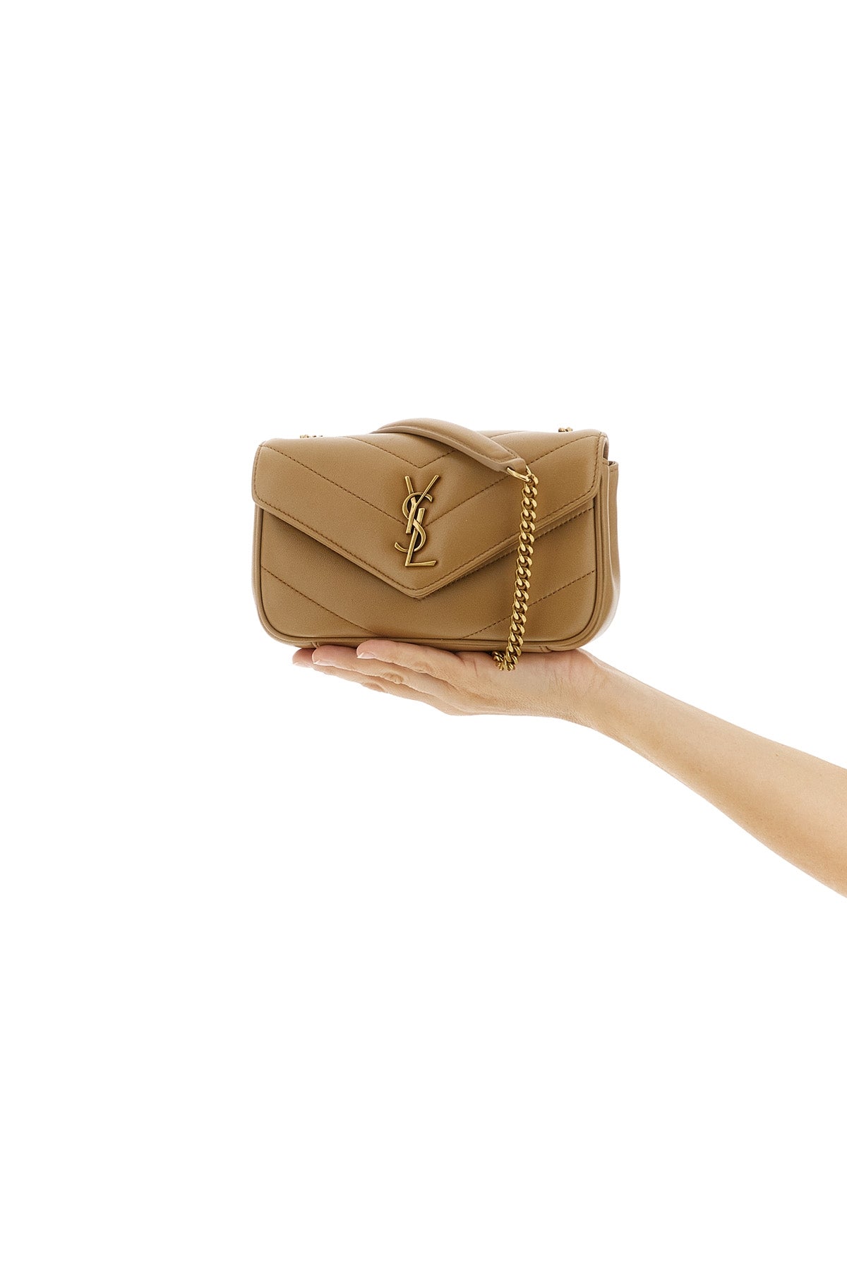 loulou mini crossbody bag in chevron quilted lamb leather