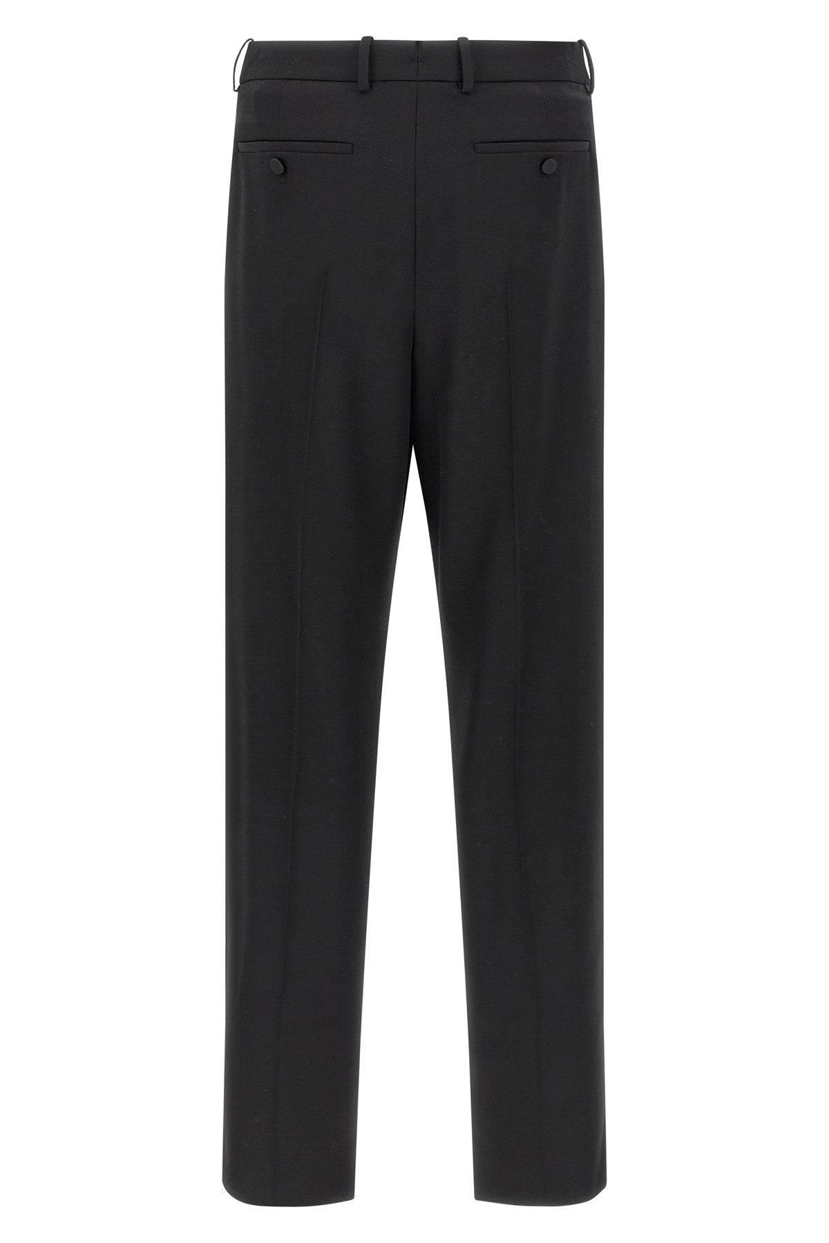 smocking pants in grain de poudre wool