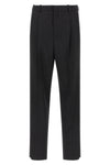 smocking pants in grain de poudre wool