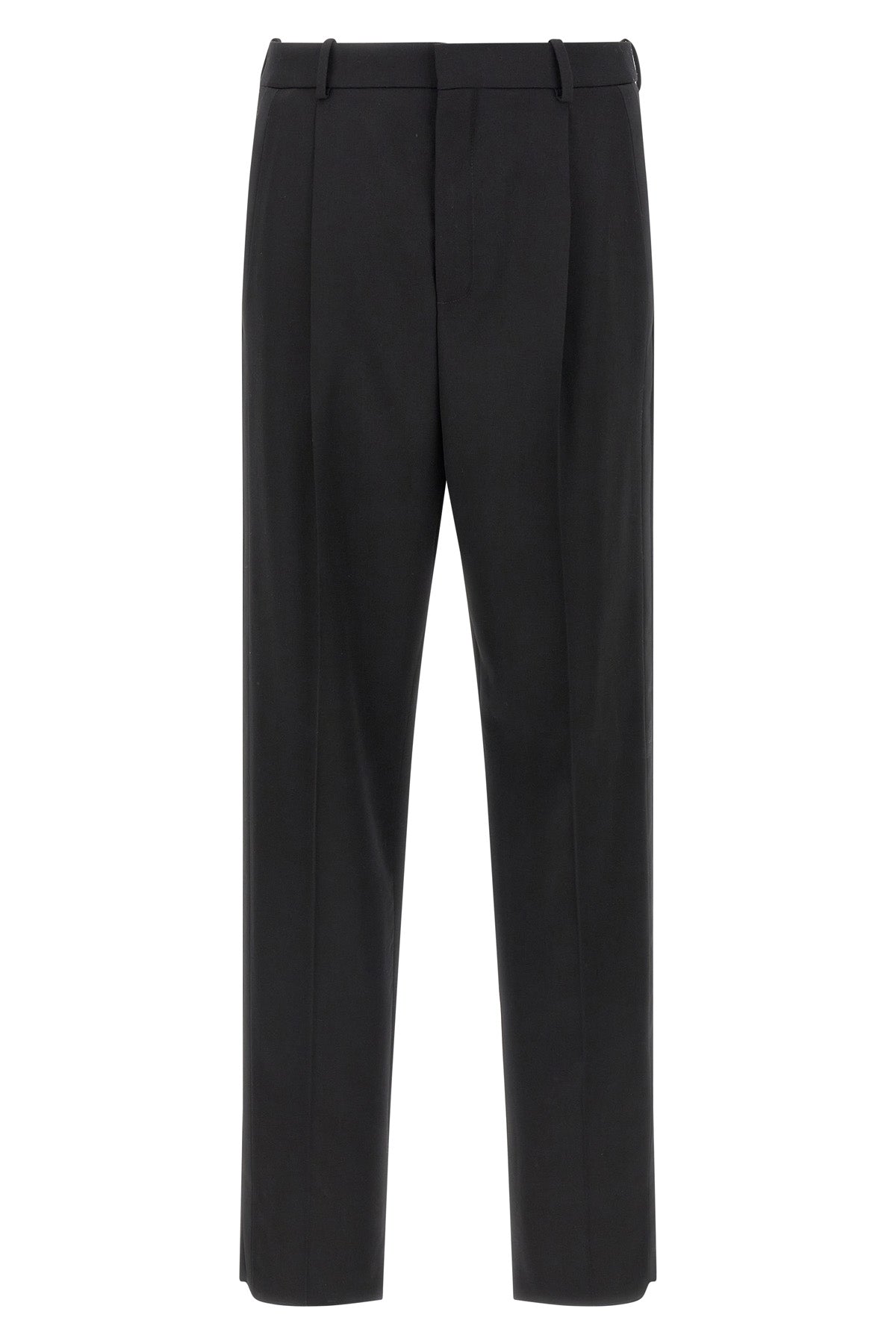 smocking pants in grain de poudre wool