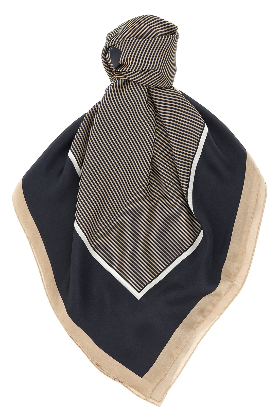 SAINT LAURENT OS striped semi-transparent silk charmeuse scarf