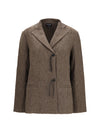 wool jersey jacket with leather tassels