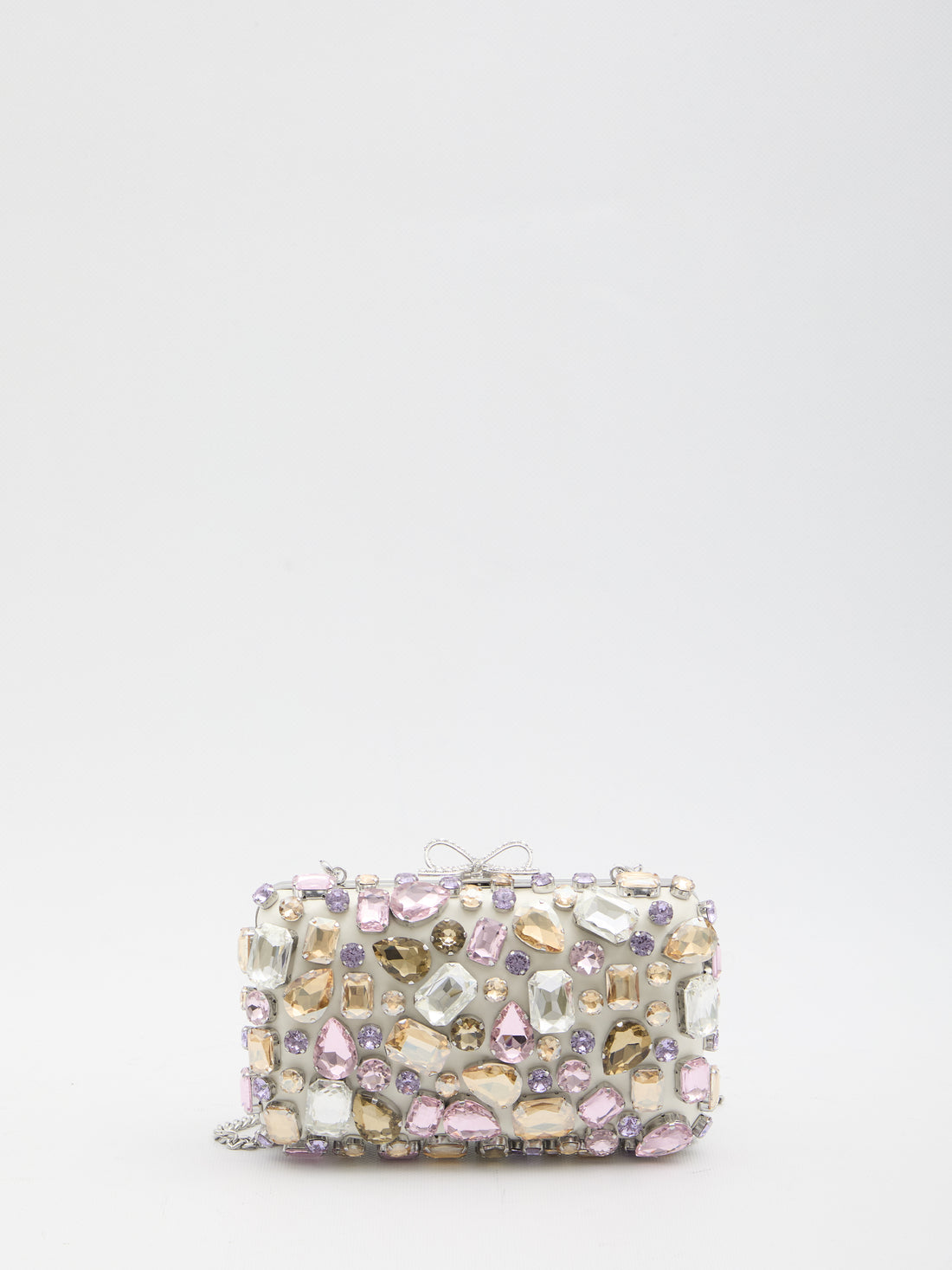 SELF PORTRAIT OS multi crystal embellished clutch bag