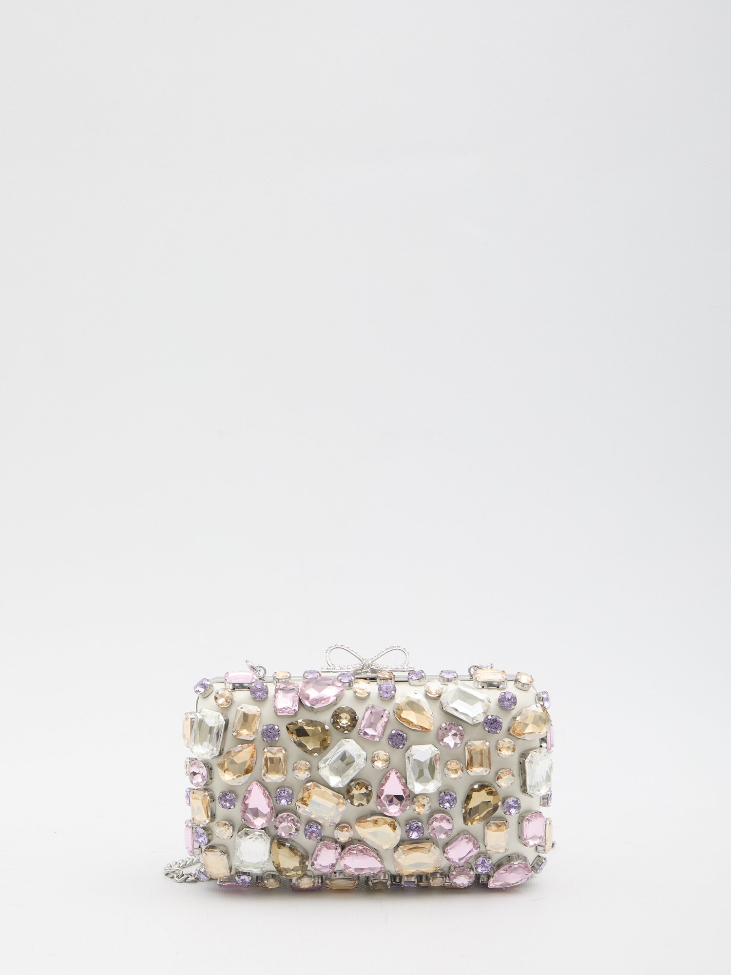 SELF PORTRAIT OS multi crystal embellished clutch bag