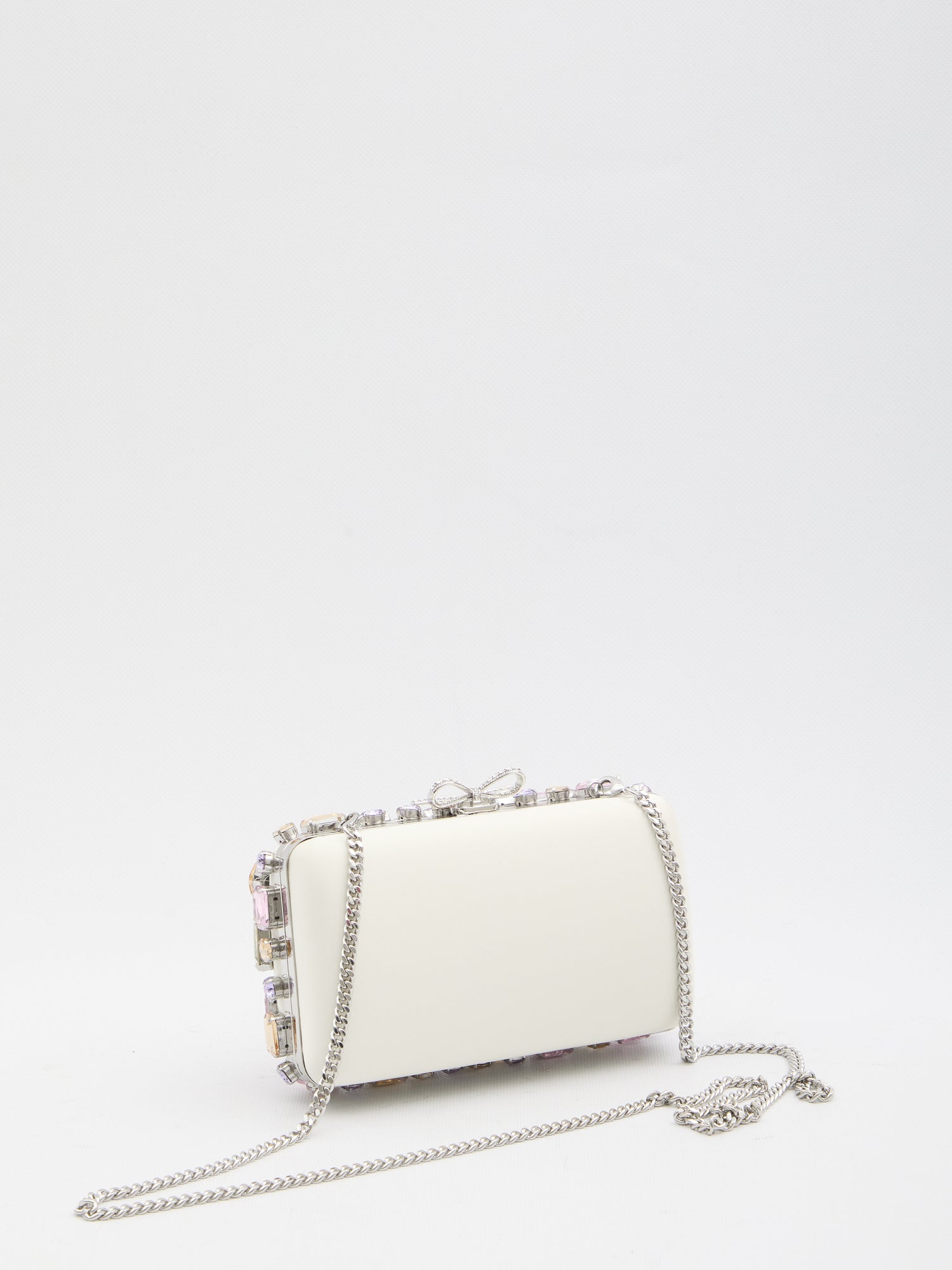 SELF PORTRAIT OS multi crystal embellished clutch bag