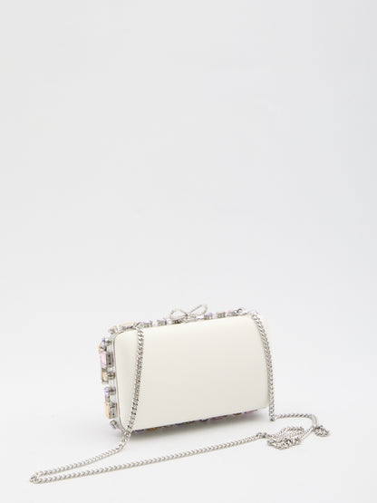 SELF PORTRAIT OS multi crystal embellished clutch bag