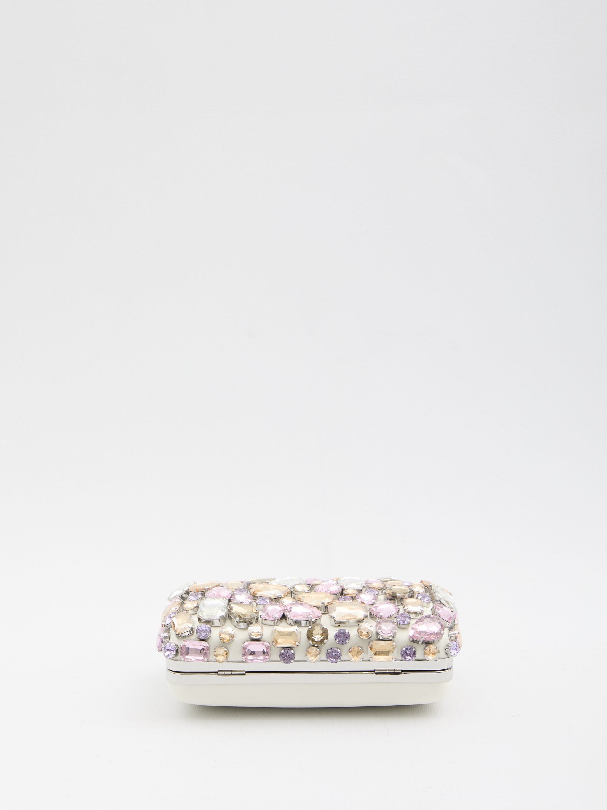 multi crystal embellished clutch bag