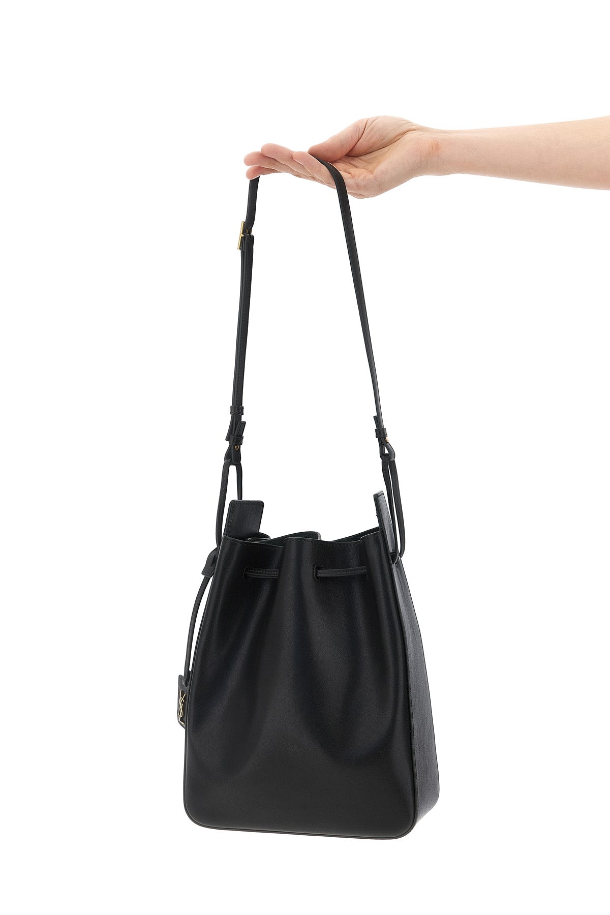 large leather bucket bag