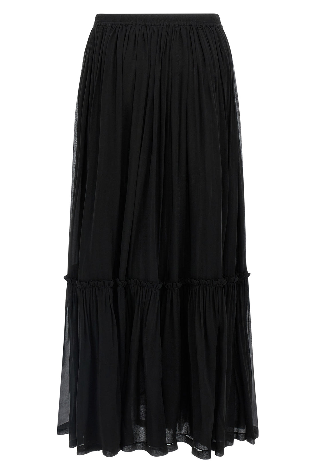 SAINT LAURENT 36 long pleated skirt in silk