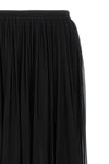 long pleated skirt in silk