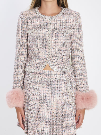 SELF PORTRAIT 10 pink bouclé jacket