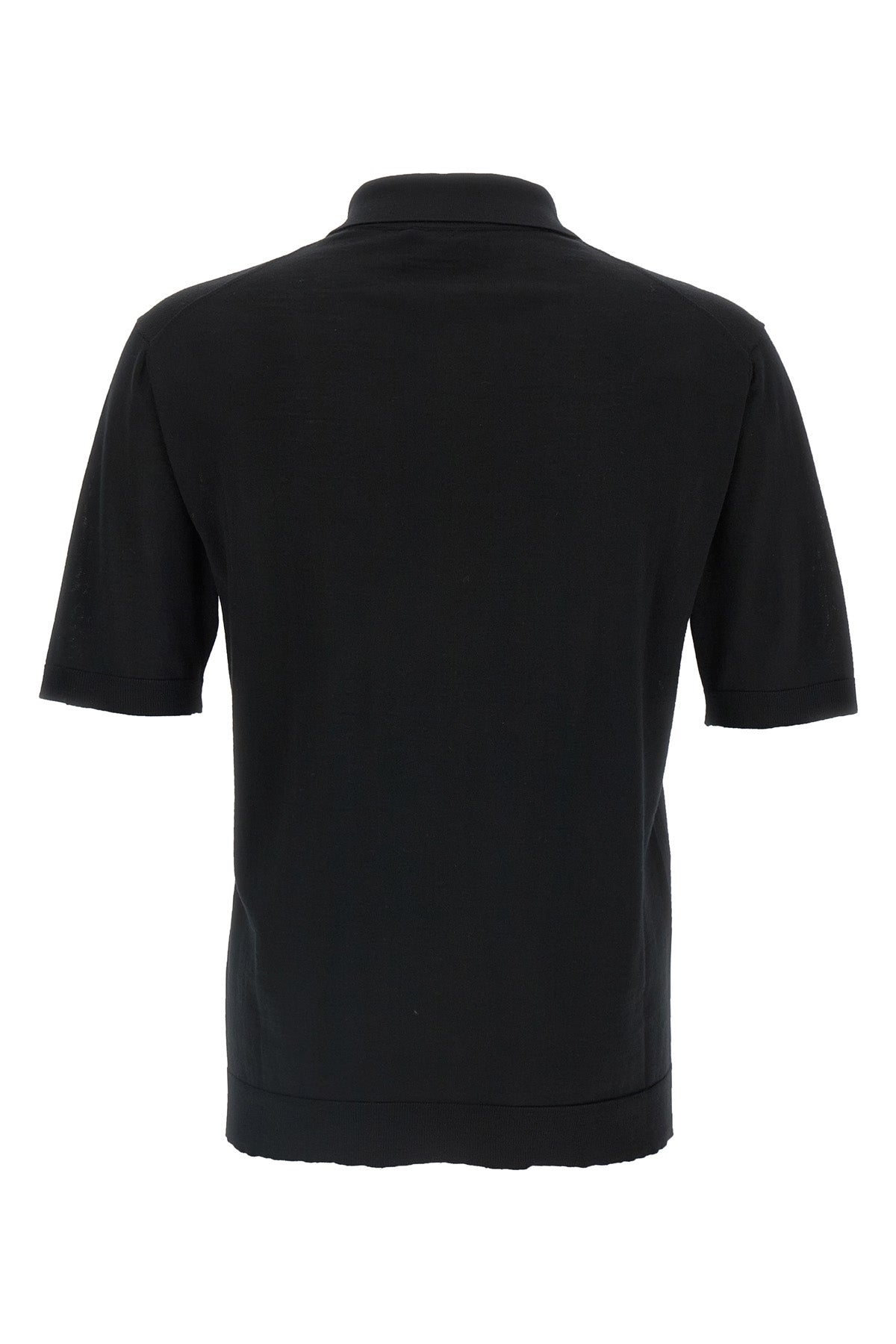 fine wool knit polo shirt