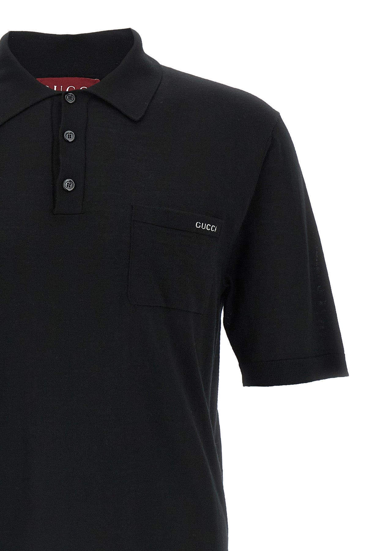 fine wool knit polo shirt
