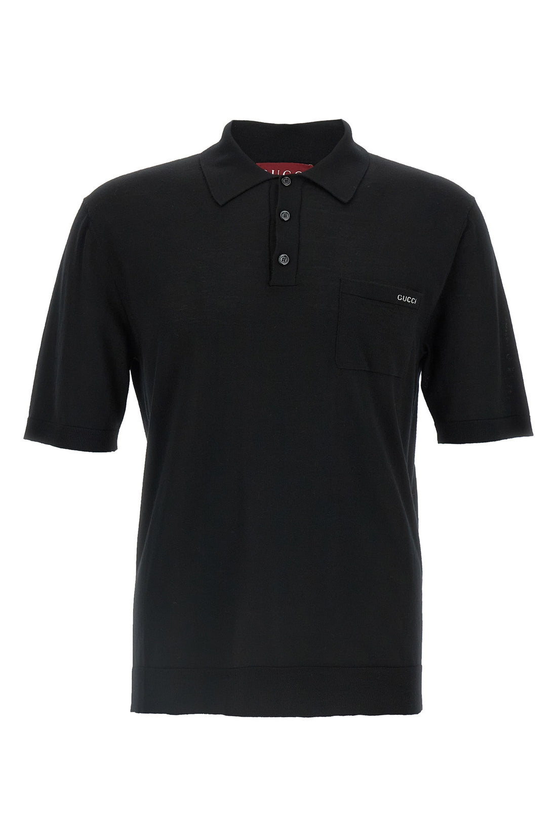 GUCCI S fine wool knit polo shirt