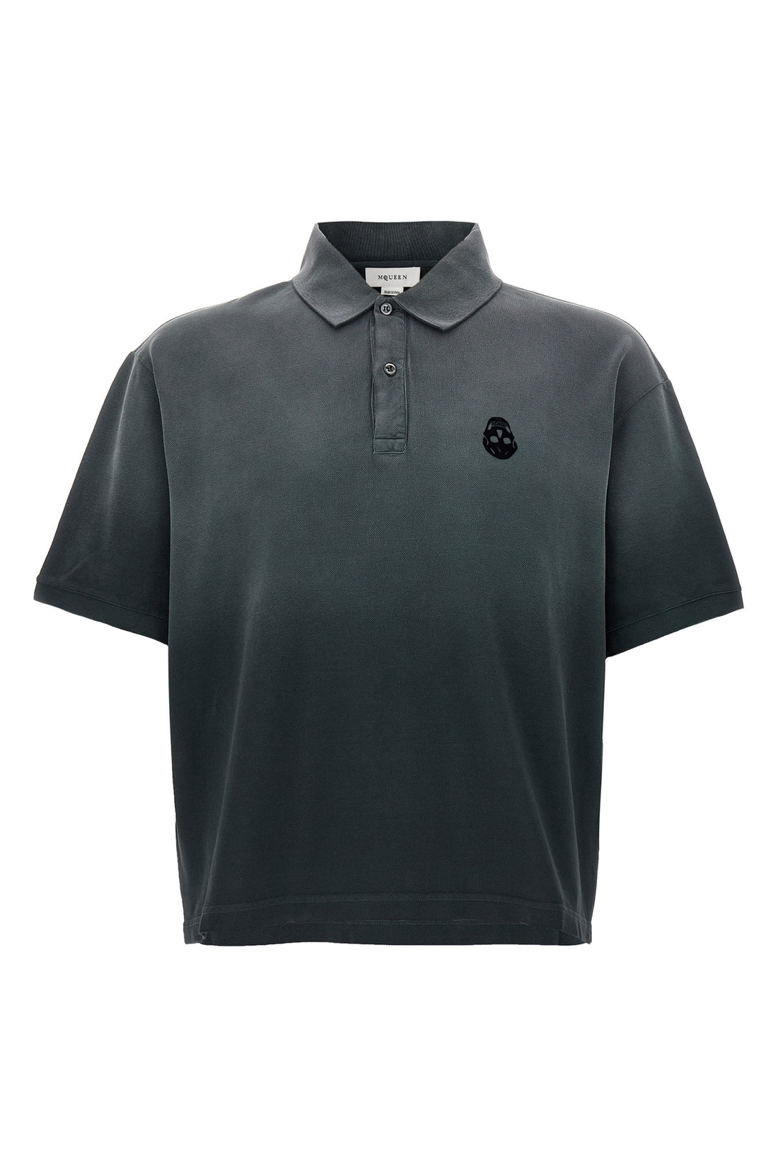 MCQUEEN M gradient-effect cotton piqué polo shirt