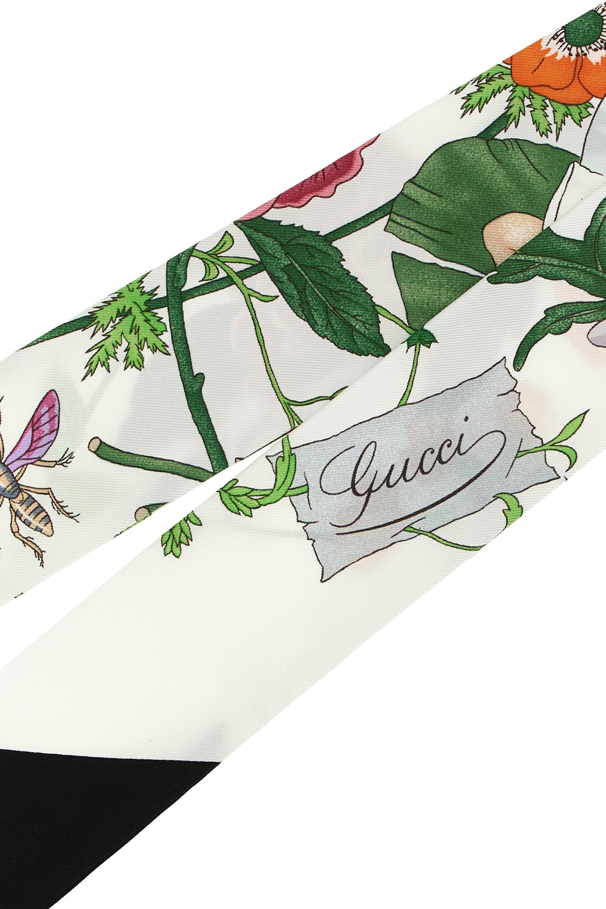 gucci flora print silk twill scarf