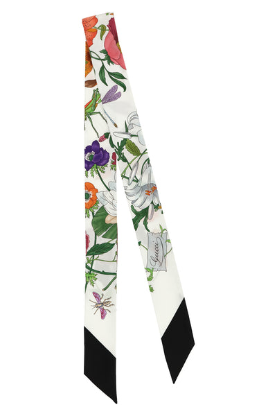 gucci flora print silk twill scarf