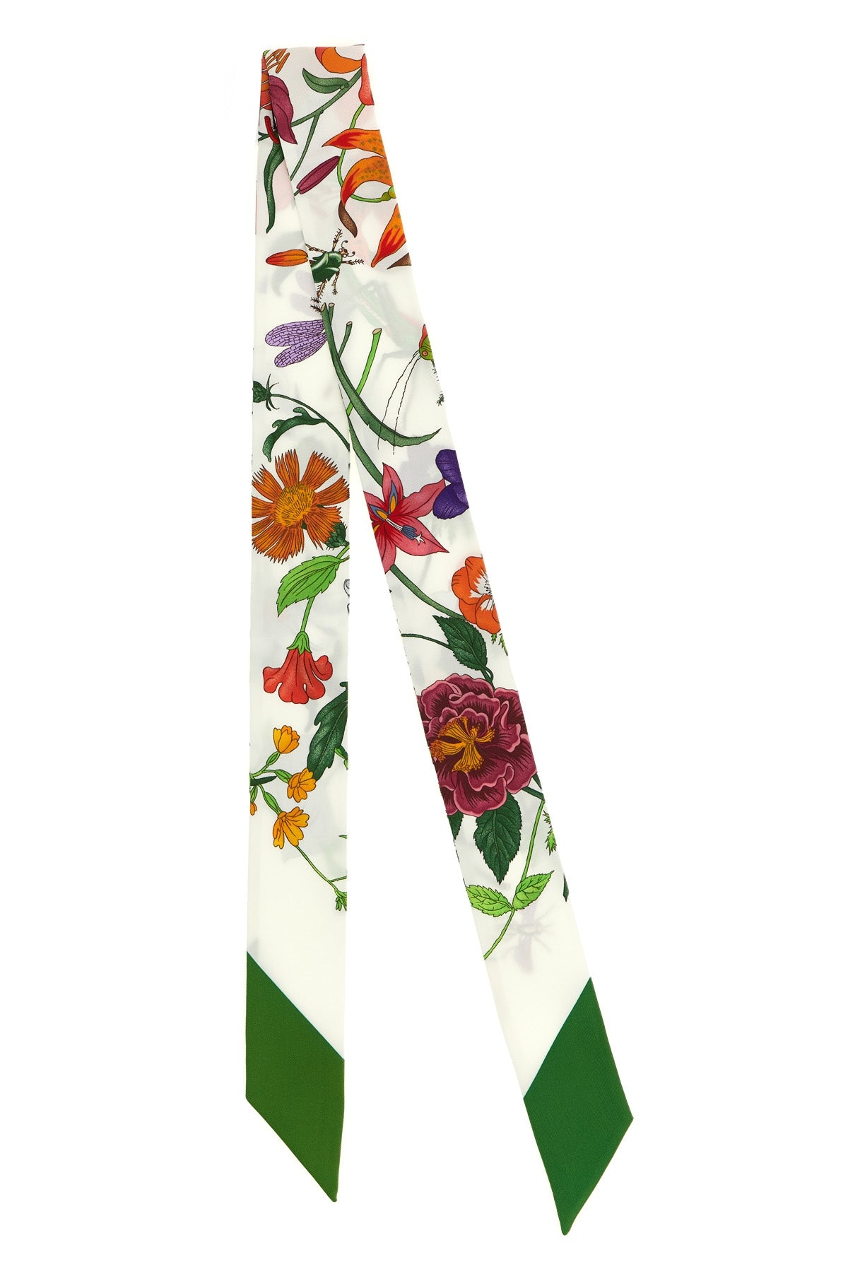 gucci flora print silk twill scarf