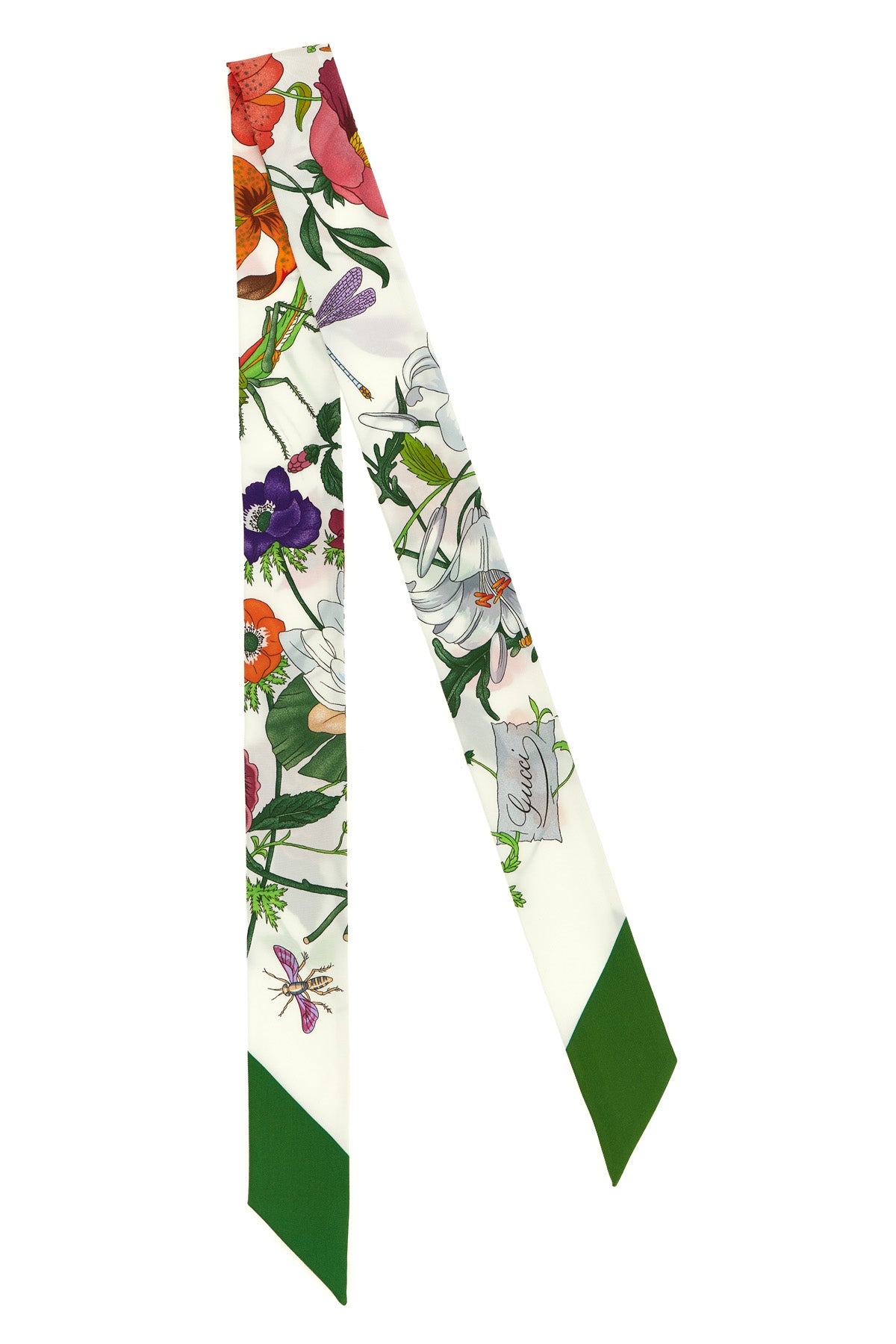 gucci flora print silk twill scarf