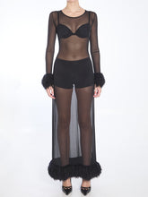 MARINE SERRE S mesh jersey long dress