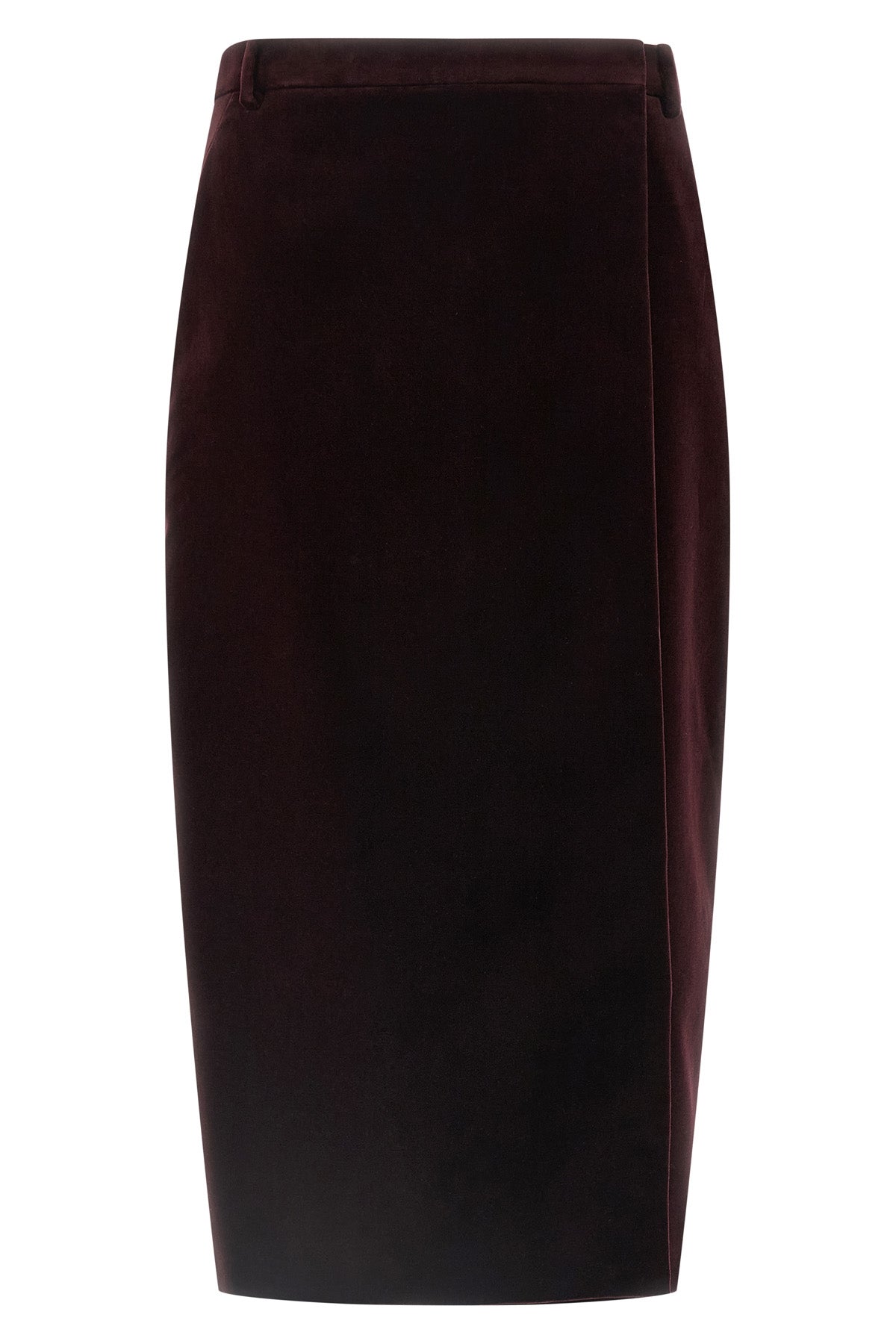 midi skirt in cotton velvet