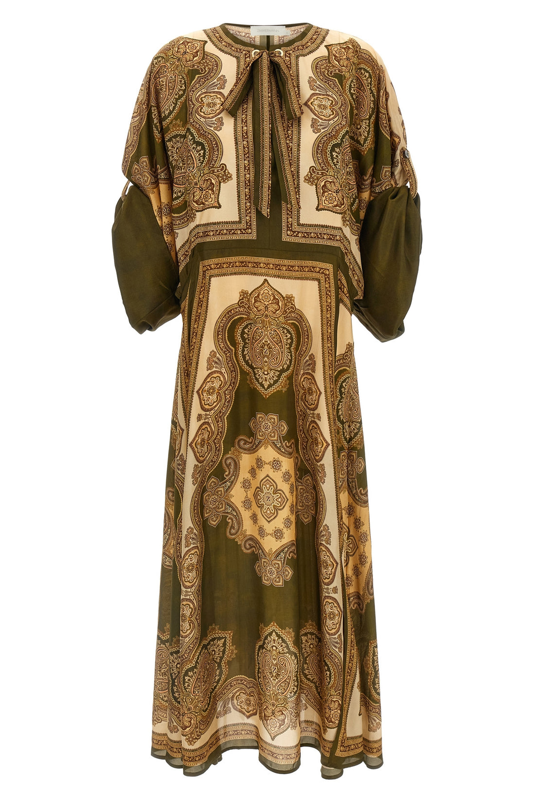 ZIMMERMANN 1 mahon midi dress in paisley-print silk habotai