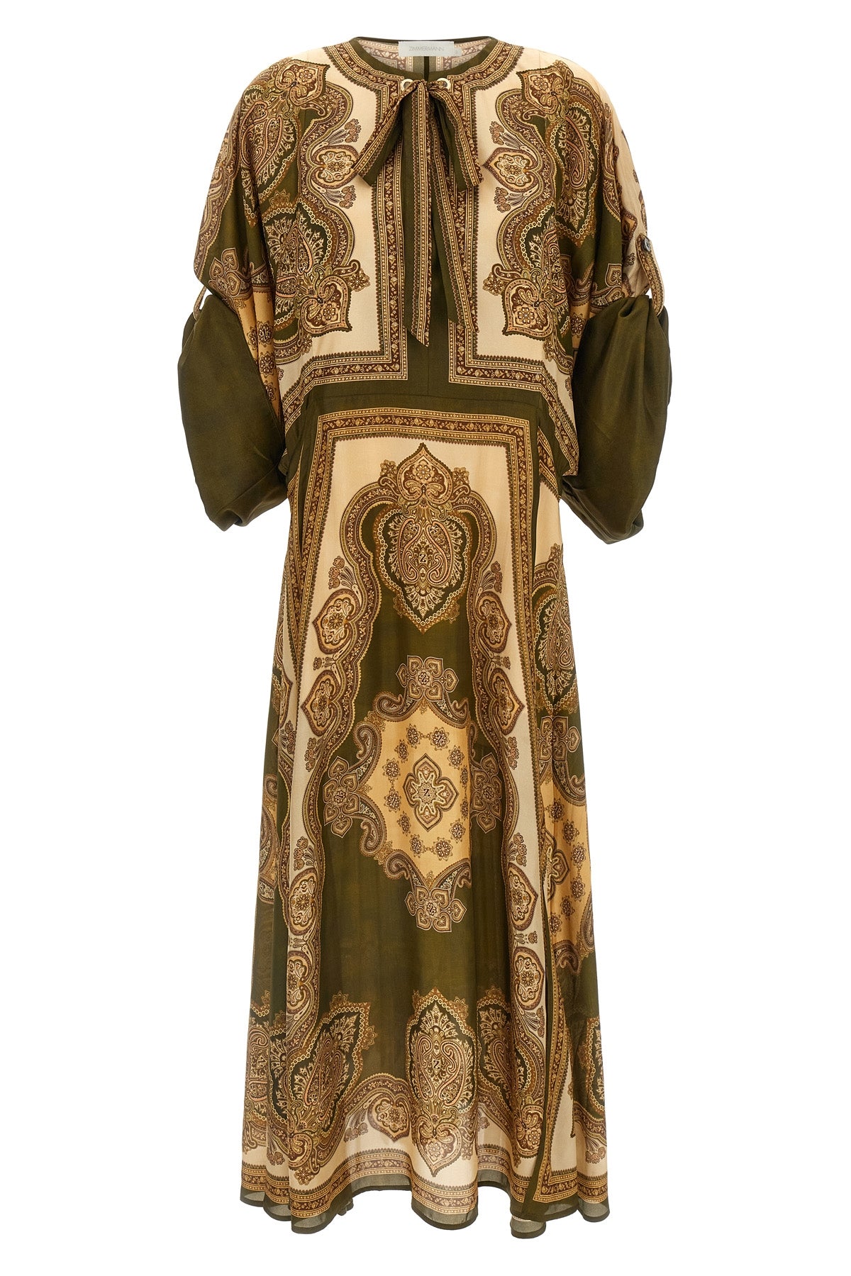 mahon midi dress in paisley-print silk habotai