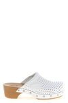 clog x scholl sabots in perforated calf leather