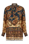 aster jacobean patterned habotai silk shirt