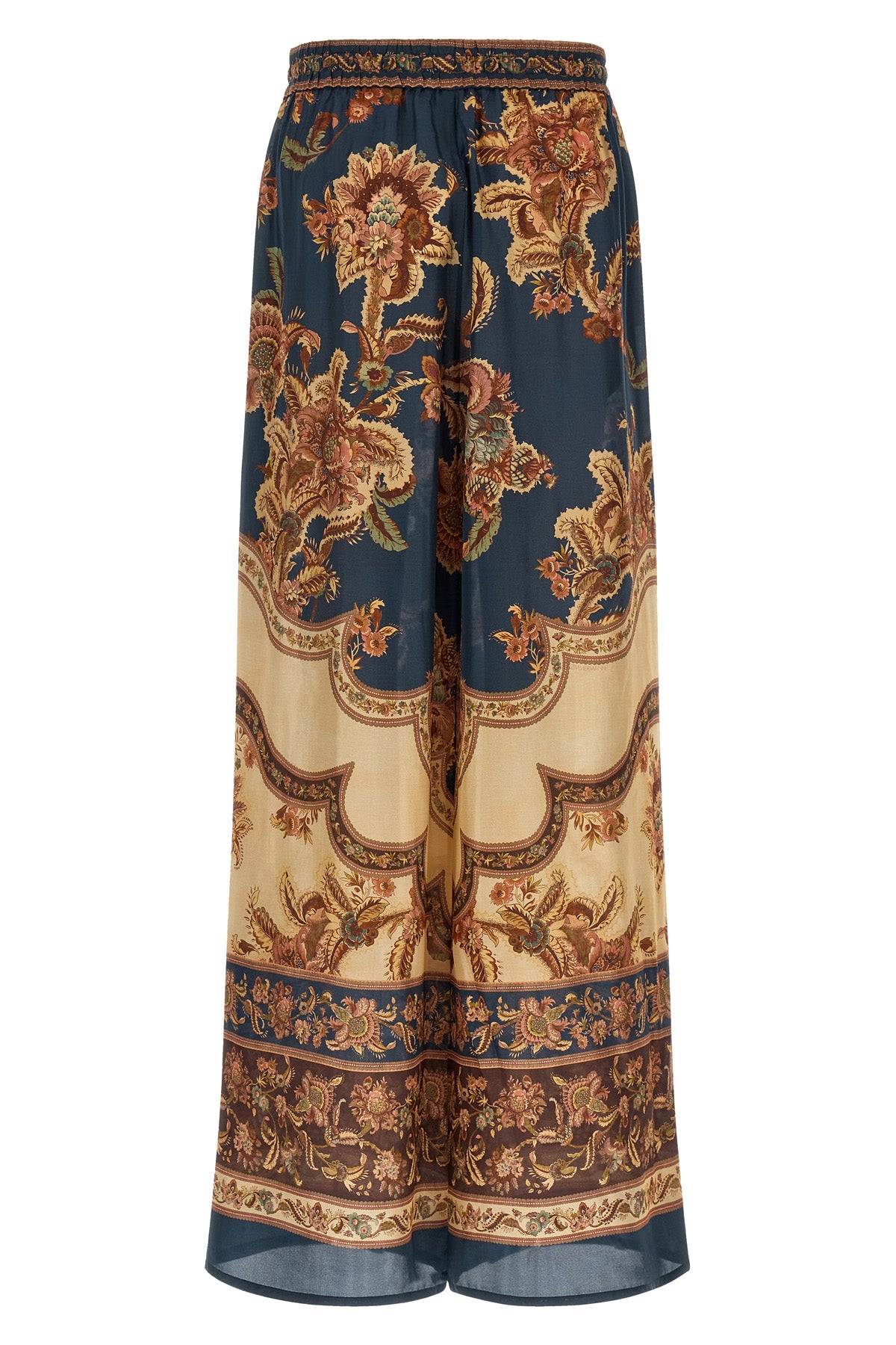 aster jacobean patterned silk habotai pants