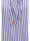 silk striped cocoon shirt with bow