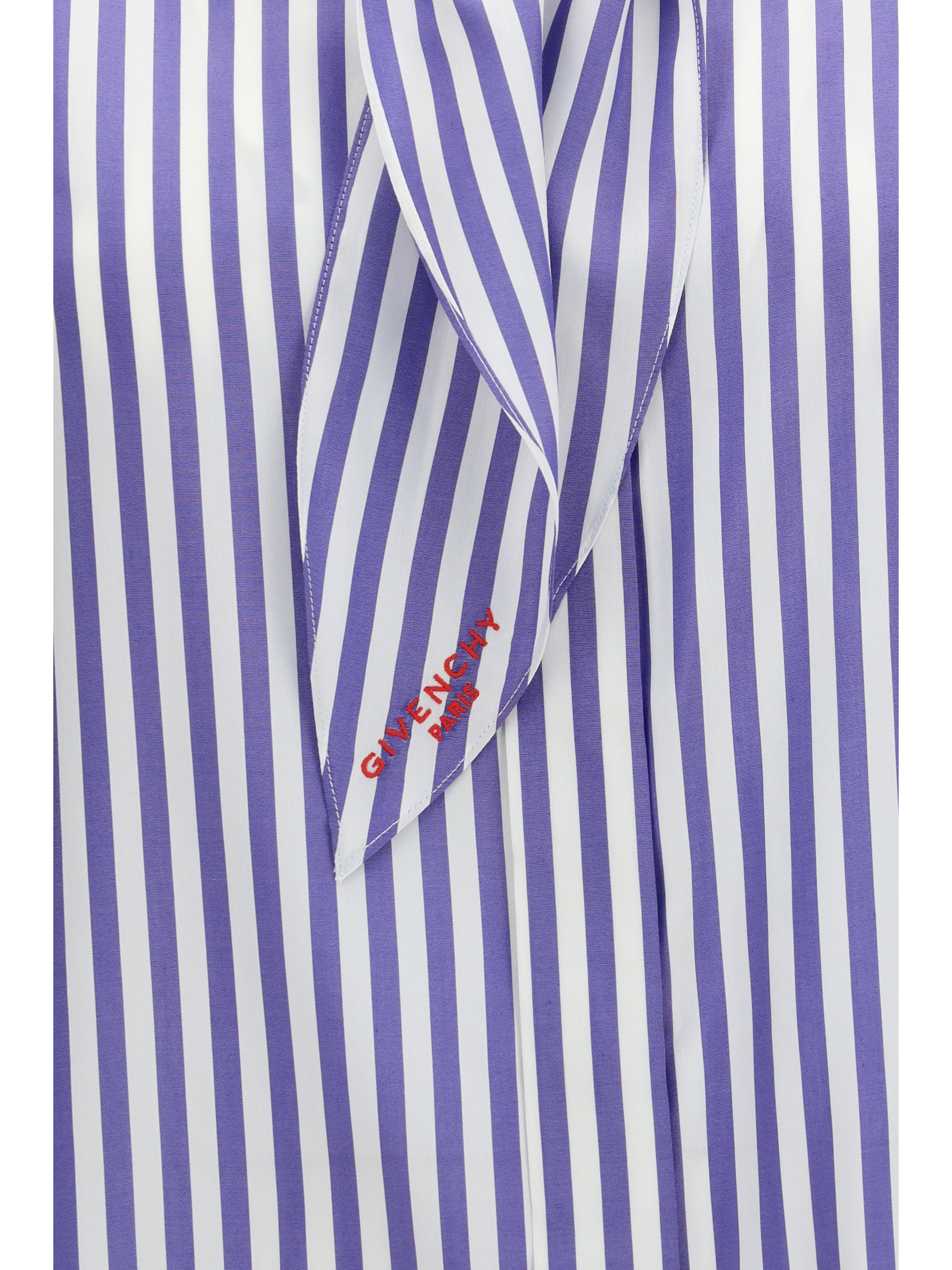 silk striped cocoon shirt with bow
