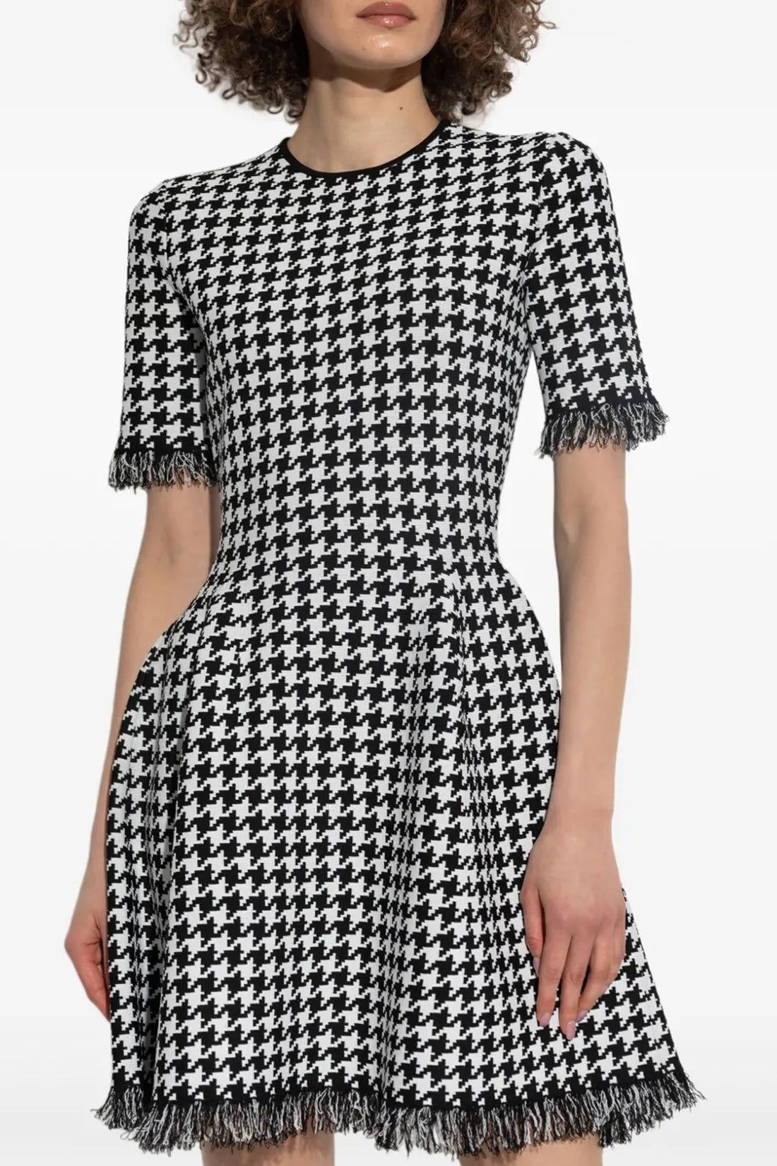 MCQUEEN S jacquard fabric mini dress