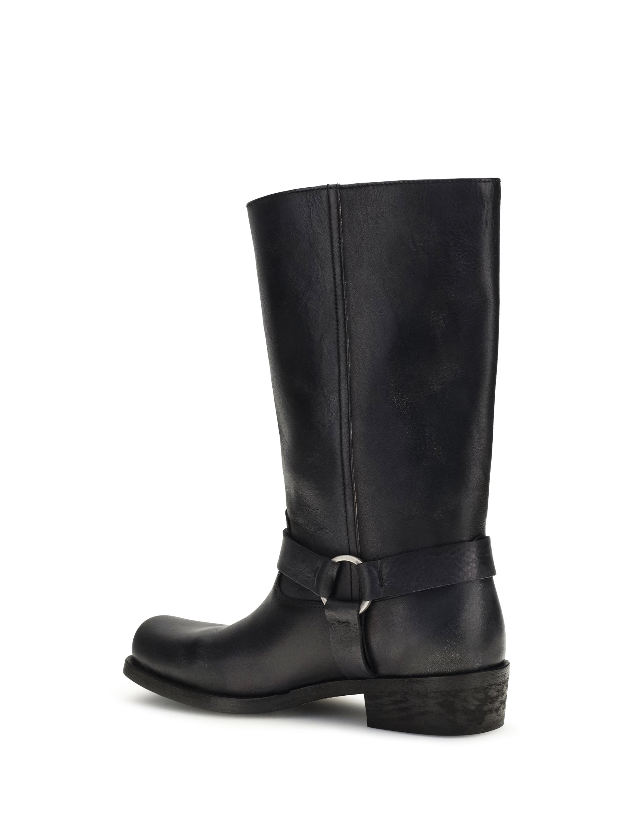 leather biker boots