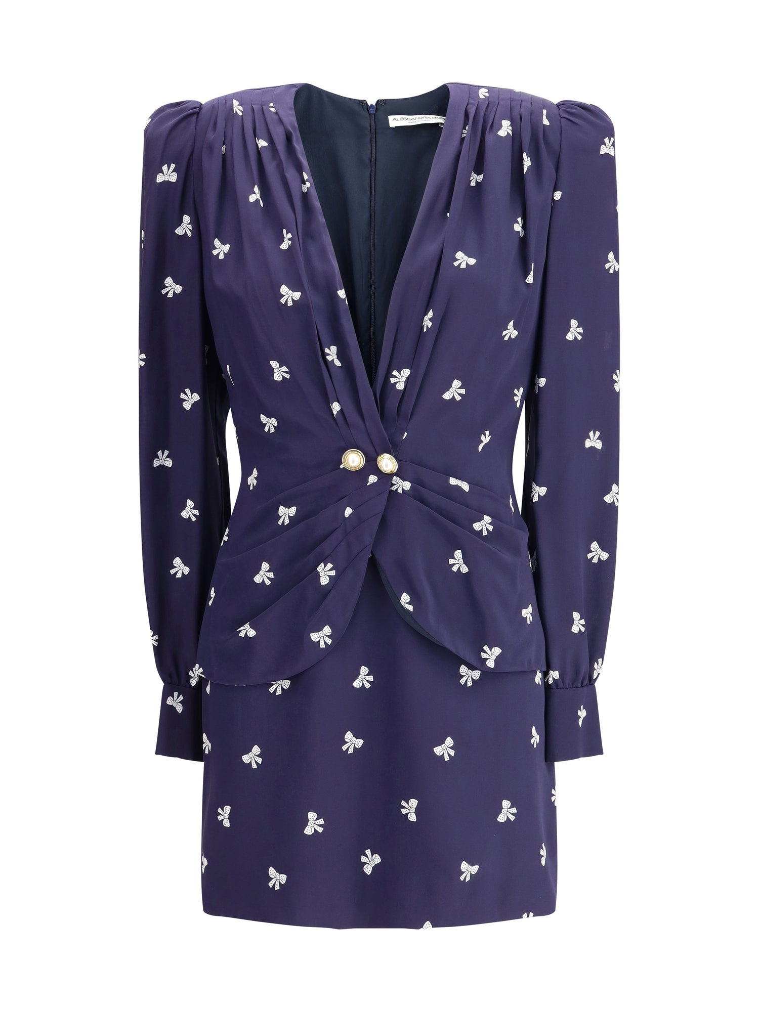ALESSANDRA RICH 40 bow patterned short dress