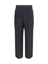 polka-dot crêpe de chine pants