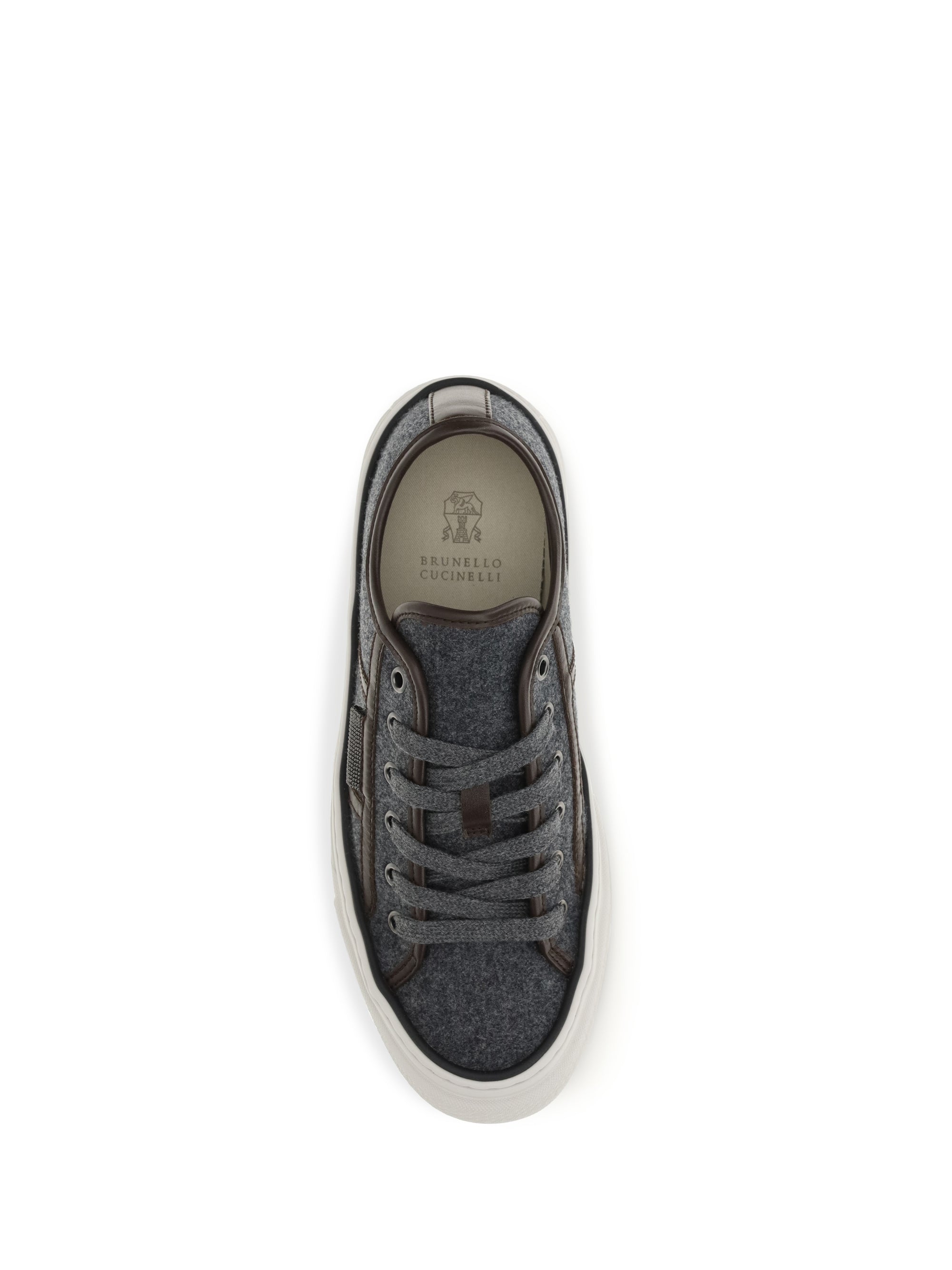 suede sneakers with shiny tab