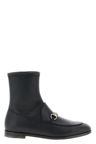 gucci jordaan stretch leather ankle boots
