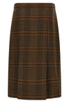 prince of wales wool and cashmere midi skirt