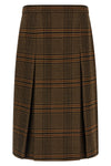 prince of wales wool and cashmere midi skirt