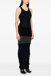 long upside down dress in ribbed stretch cotton knit