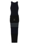 long upside down dress in ribbed stretch cotton knit