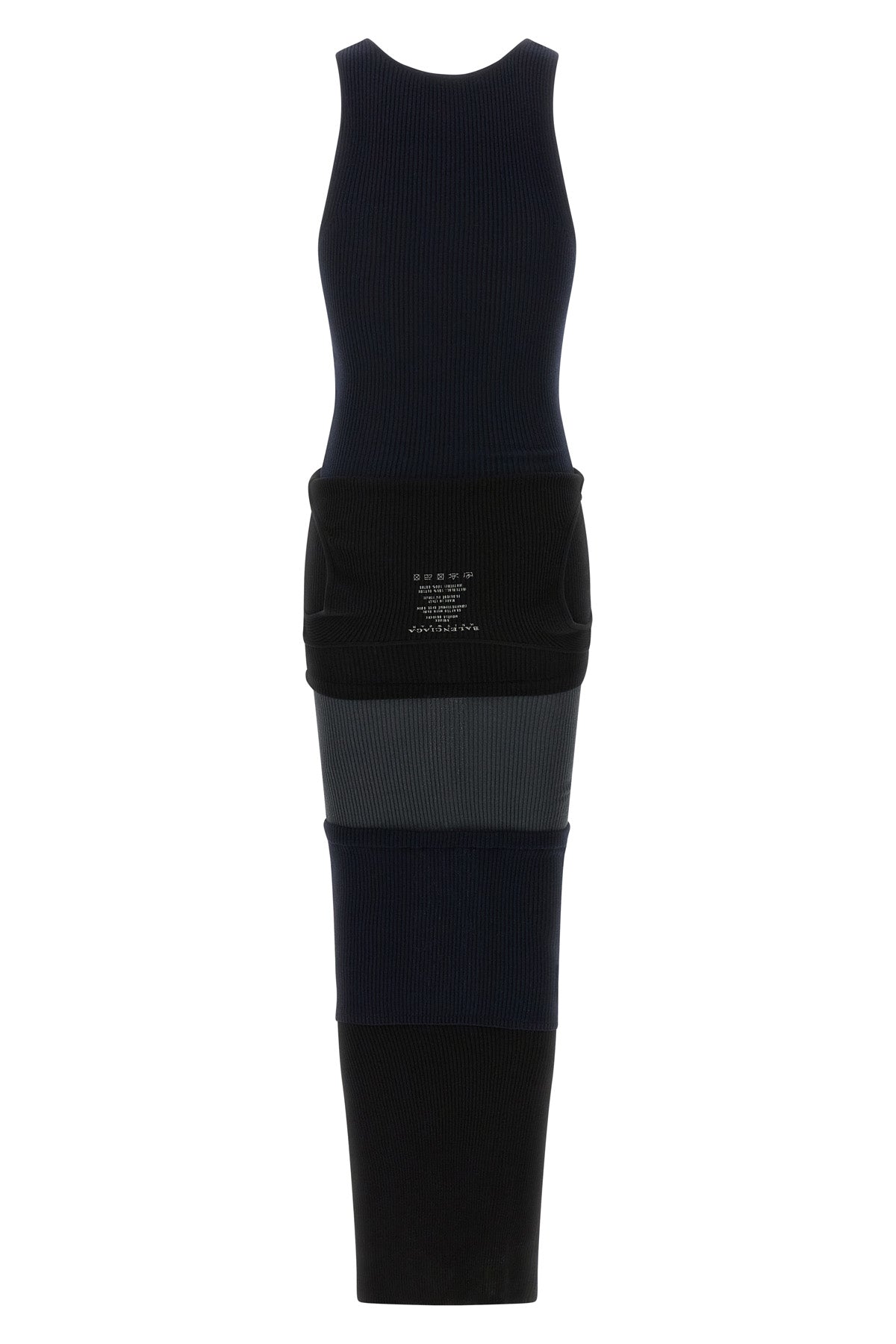 long upside down dress in ribbed stretch cotton knit