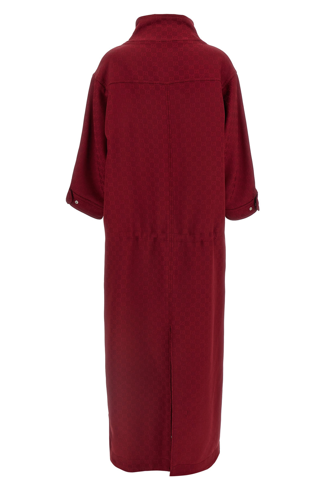 GUCCI 36 long coat in gg jacquard gucci rosso ancora fabric